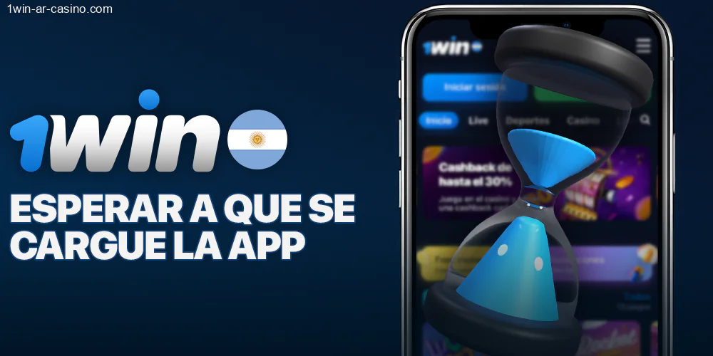 espere a que se descargue la aplicación 1Win en iPhone