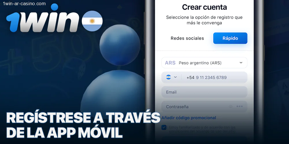 Registro en la aplicación móvil 1Win