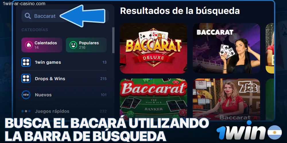 Utilice la búsqueda en 1Win casino