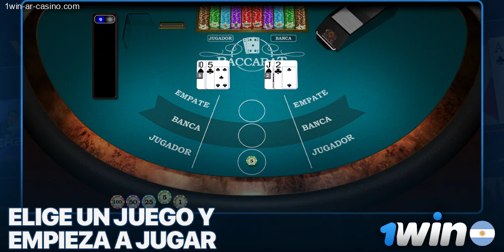 Elige un juego y juega al baccarat en el casino 1Win