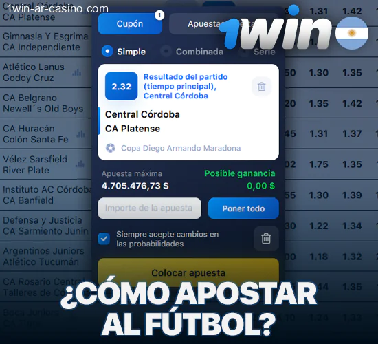 Cómo apostar al fútbol en 1Win en Argentina