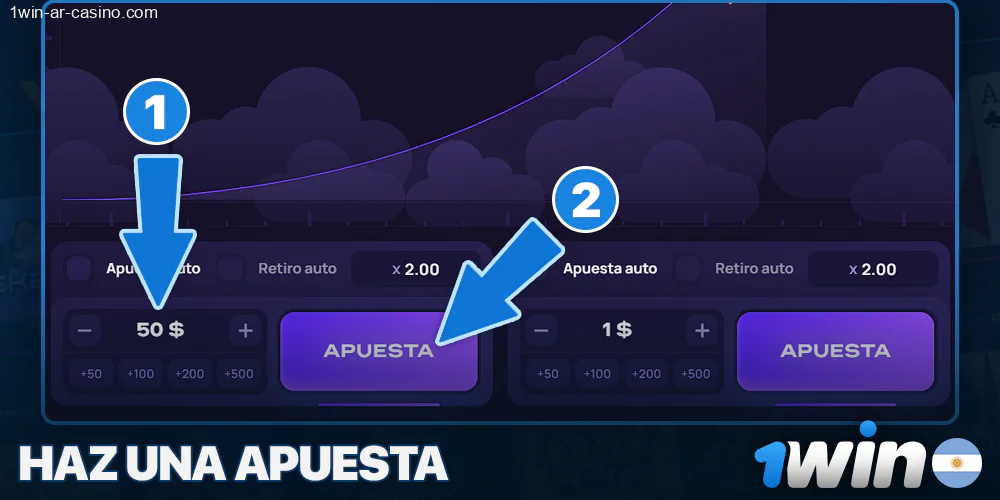 Haz una apuesta en el juego Lucky Jet en 1Win