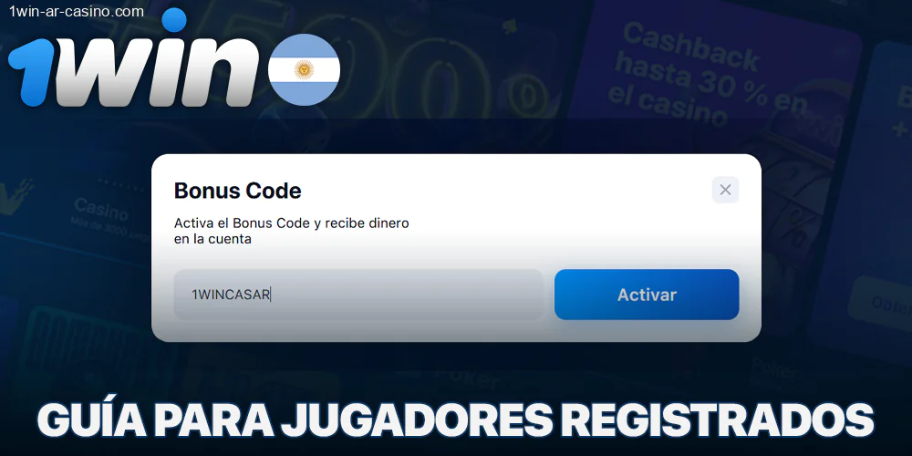 Activación del código promocional 1Win para jugadores registrados