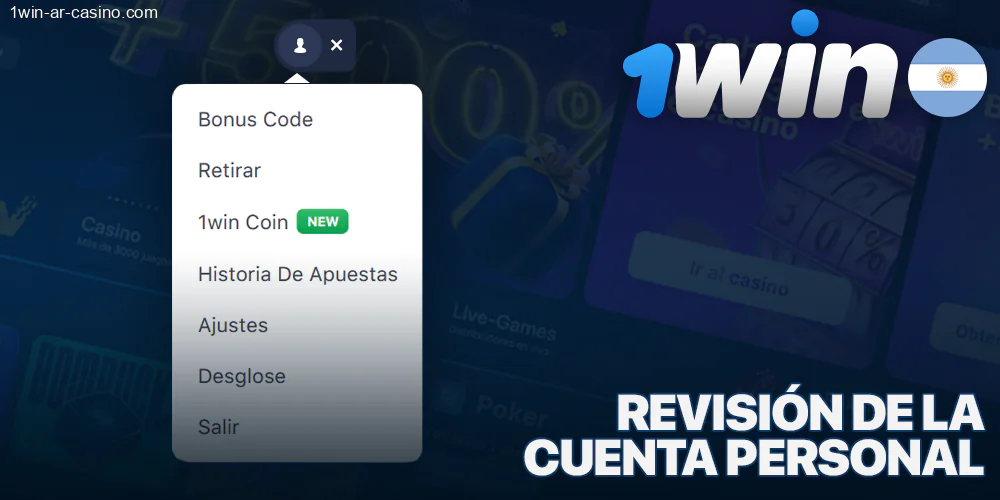 Visión general de la cuenta personal 1Win