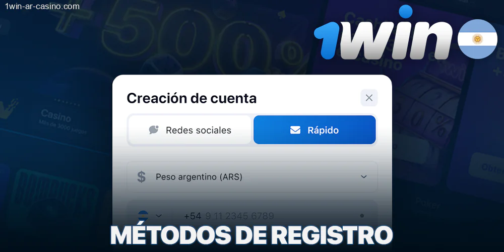 Métodos de registro en 1Win para argentinos