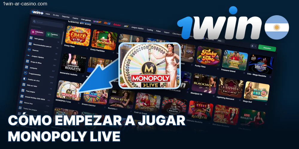 Cómo jugar a 1win Argentina Live Monopoly