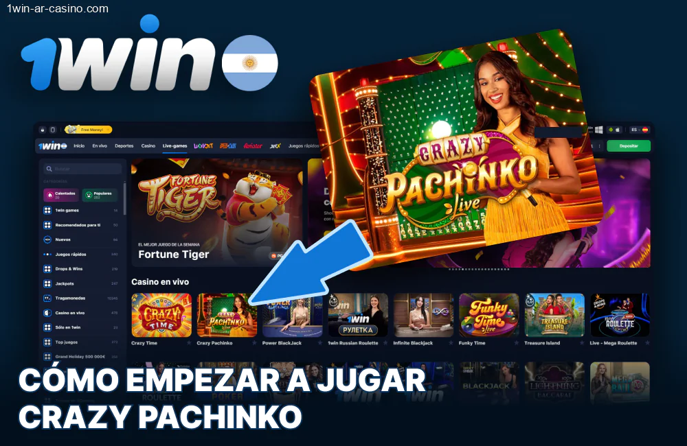 Cómo jugar a 1win AR Crazy Pachinko
