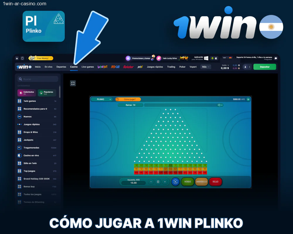 Cómo jugar a 1win AR Plinko