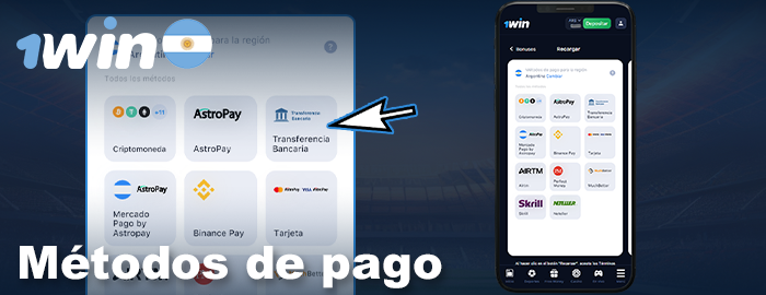 Métodos de ingreso en la aplicación móvil 1win