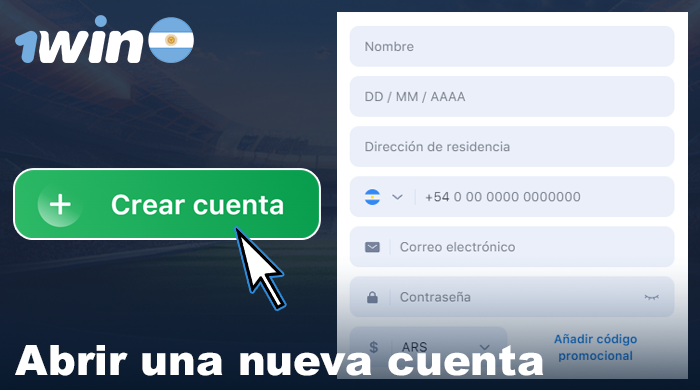 Crear perfil personal en 1win