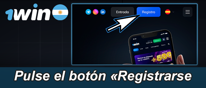 Haga clic en registrarse en 1win Argentina